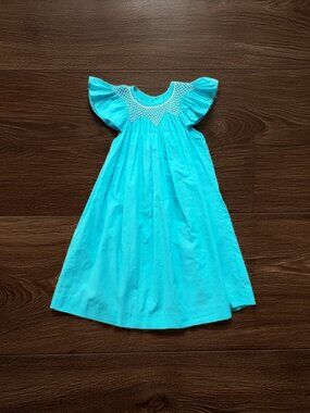 Mom & Me Blue Bishop Smocked Dress Size 24m